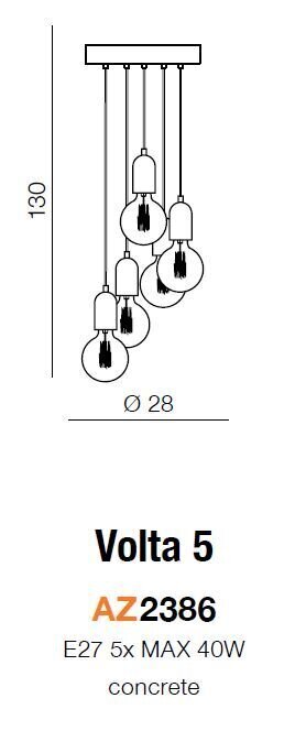 Rippvalgusti Azzardo Volta 5 AZ2386 hind ja info | Rippvalgustid | hansapost.ee