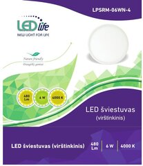 LEDlife LED laevalgusti 6W (ümar) hind ja info | Seinavalgustid | hansapost.ee