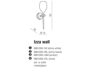 Azzardo seinalamp Izza hind ja info | Seinavalgustid | hansapost.ee