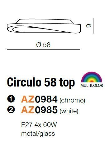 Azzardo seinavalgusti Circulo 58 Top White hind ja info | Seinavalgustid | hansapost.ee