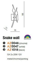 Azzardo seinavalgusti Snake Black hind ja info | Seinavalgustid | hansapost.ee