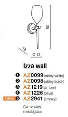 Seinalamp Azzardo Izza Green hind ja info | Seinavalgustid | hansapost.ee