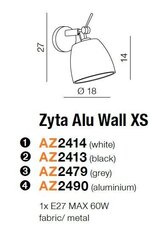 Azzardo seinavalgusti Zyta Alu Wall XS AZ2479 hind ja info | Seinavalgustid | hansapost.ee