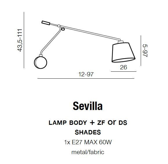 Seinalamp Azzardo Sevilla Chrome цена и информация | Seinavalgustid | hansapost.ee