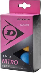 Мячи для настольного тенниса Dunlop NITRO GLOW 6шт. цена и информация | Dunlop Настольный теннис | hansapost.ee