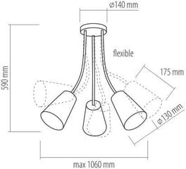 Laelamp TK Lighting Wire White 3 hind ja info | Laelambid | hansapost.ee