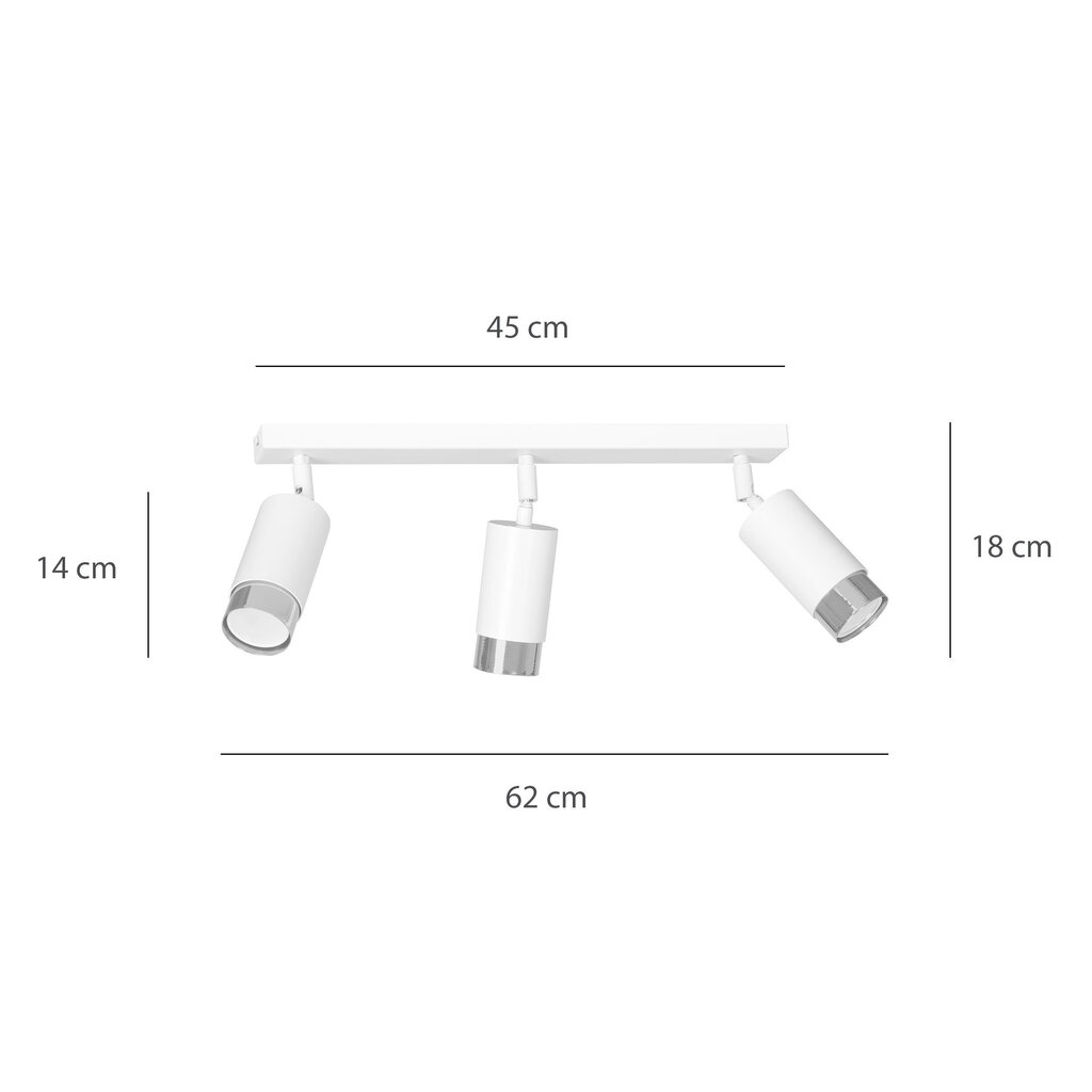 Emibig laelamp Hiro 3 White-Chrome hind ja info | Laelambid | hansapost.ee