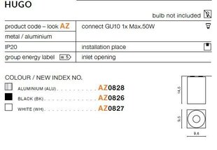 Azzardo потолочный светильник Hugo 1 White цена и информация | Потолочные светильники | hansapost.ee