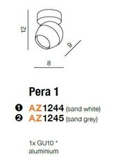 Azzardo потолочный светильник Pera 1 Grey цена и информация | Потолочные светильники | hansapost.ee