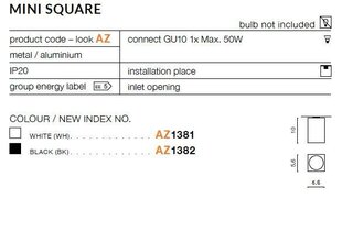 Azzardo потолочный светильник Mini Square AZ1381 цена и информация | Потолочные светильники | hansapost.ee
