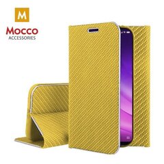 Mocco Carbon Leather Book Case For Apple iPhone X / XS Gold hind ja info | Telefonide kaitsekaaned ja -ümbrised | hansapost.ee