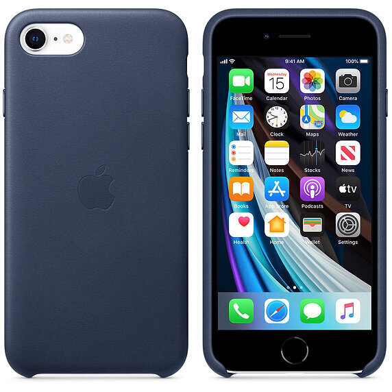 Apple Leather Case MXYN2ZM/A Midnight Blue цена и информация | Telefonide kaitsekaaned ja -ümbrised | hansapost.ee