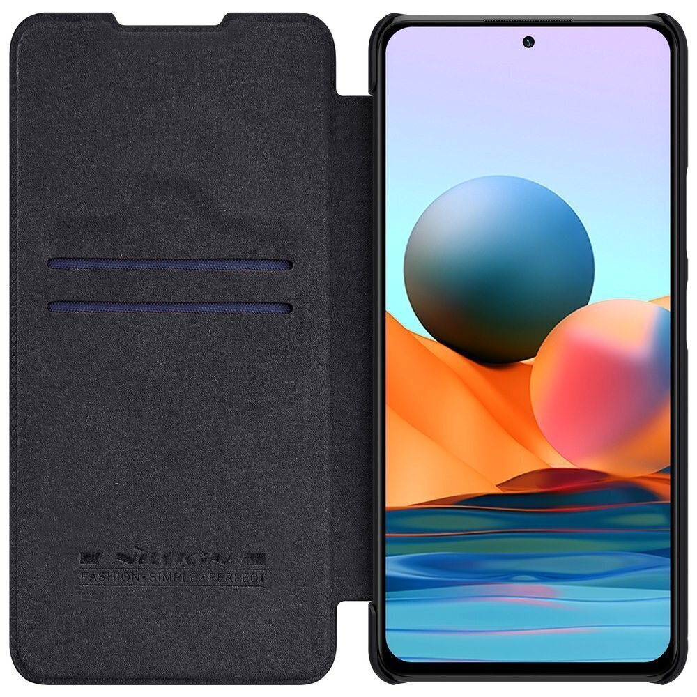 Nillkin Qin original leather case cover, sobib Xiaomi Redmi Note 10 Pro, must hind ja info | Telefonide kaitsekaaned ja -ümbrised | hansapost.ee