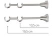 Kahekordne metallist karniis 16 mm + 16 mm ELIZA, 360 cm, antiik цена и информация | Kardinapuud | hansapost.ee