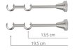 Kahekordne kardinapuu 25 mm + 19 mm APOLLO,180 cm, roostevaba teras hind ja info | Kardinapuud | hansapost.ee