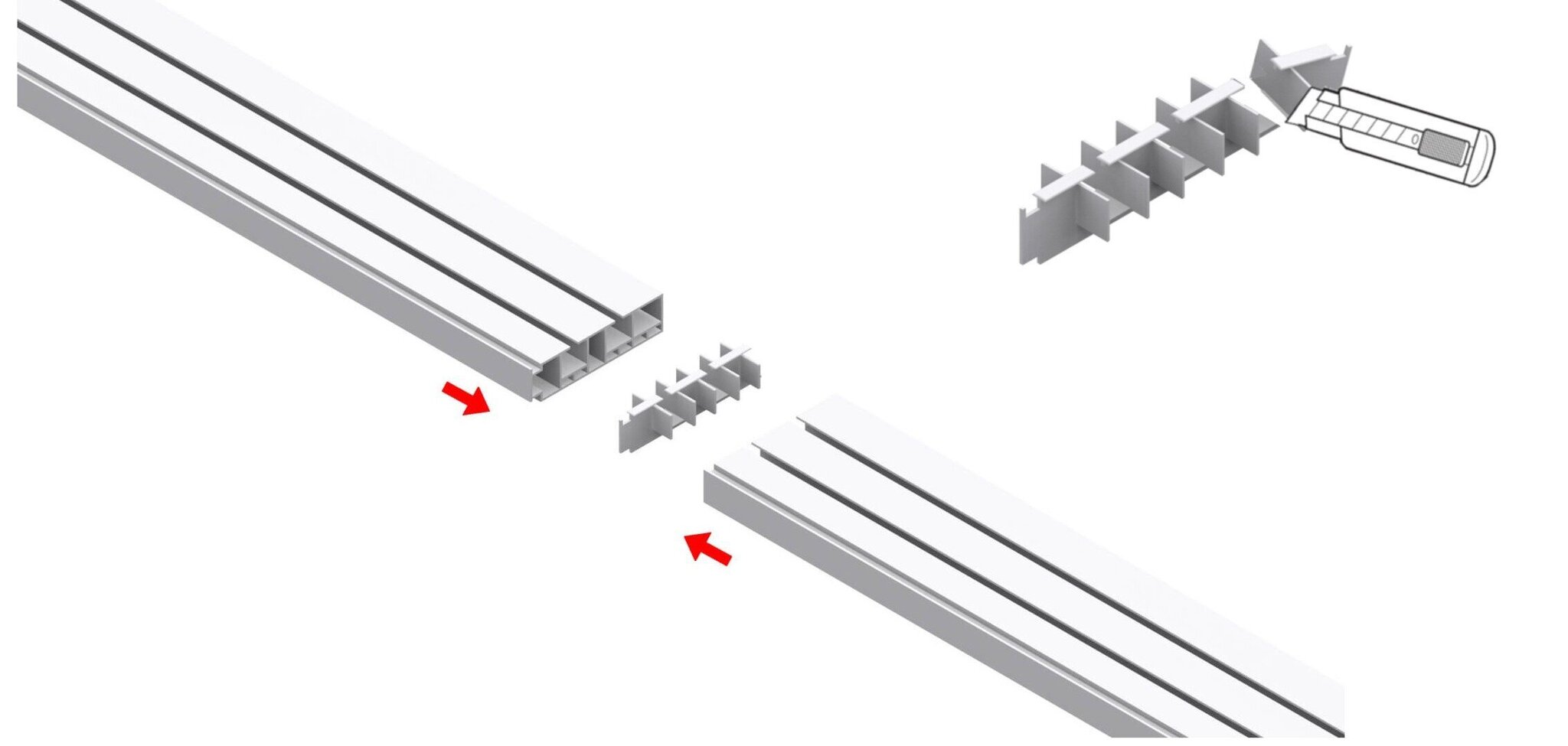 Laekarniis kahekordne PVC rööbas klambritega, 180 cm price and information | Kardinapuud | hansapost.ee