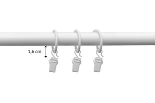 Single metal curtain rod 19 mm OLIMP, 180 cm, white painted цена и информация | Карнизы | hansapost.ee