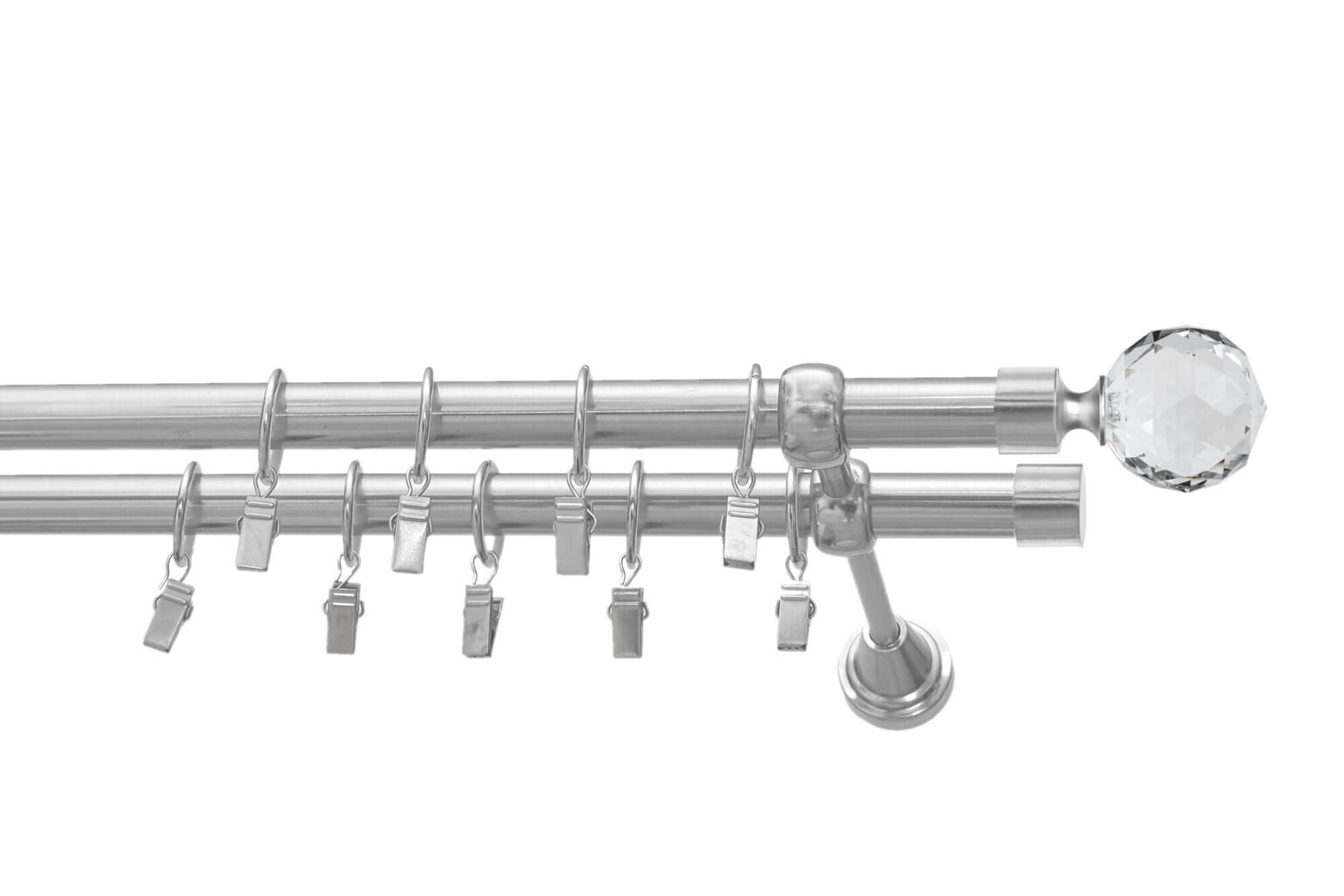 Kahene kardinapuu metallist 19 mm + 19 mm OLIMP, 360 cm, roostevaba teras цена и информация | Kardinapuud | hansapost.ee