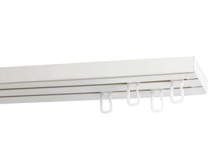 Карниз потолочный двойной рейка ПВХ с крючками, 180 см цена и информация | Карнизы | hansapost.ee