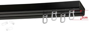 Карниз потолочный двойной рейка ПВХ с крючками, 180 см цена и информация | Карнизы | hansapost.ee