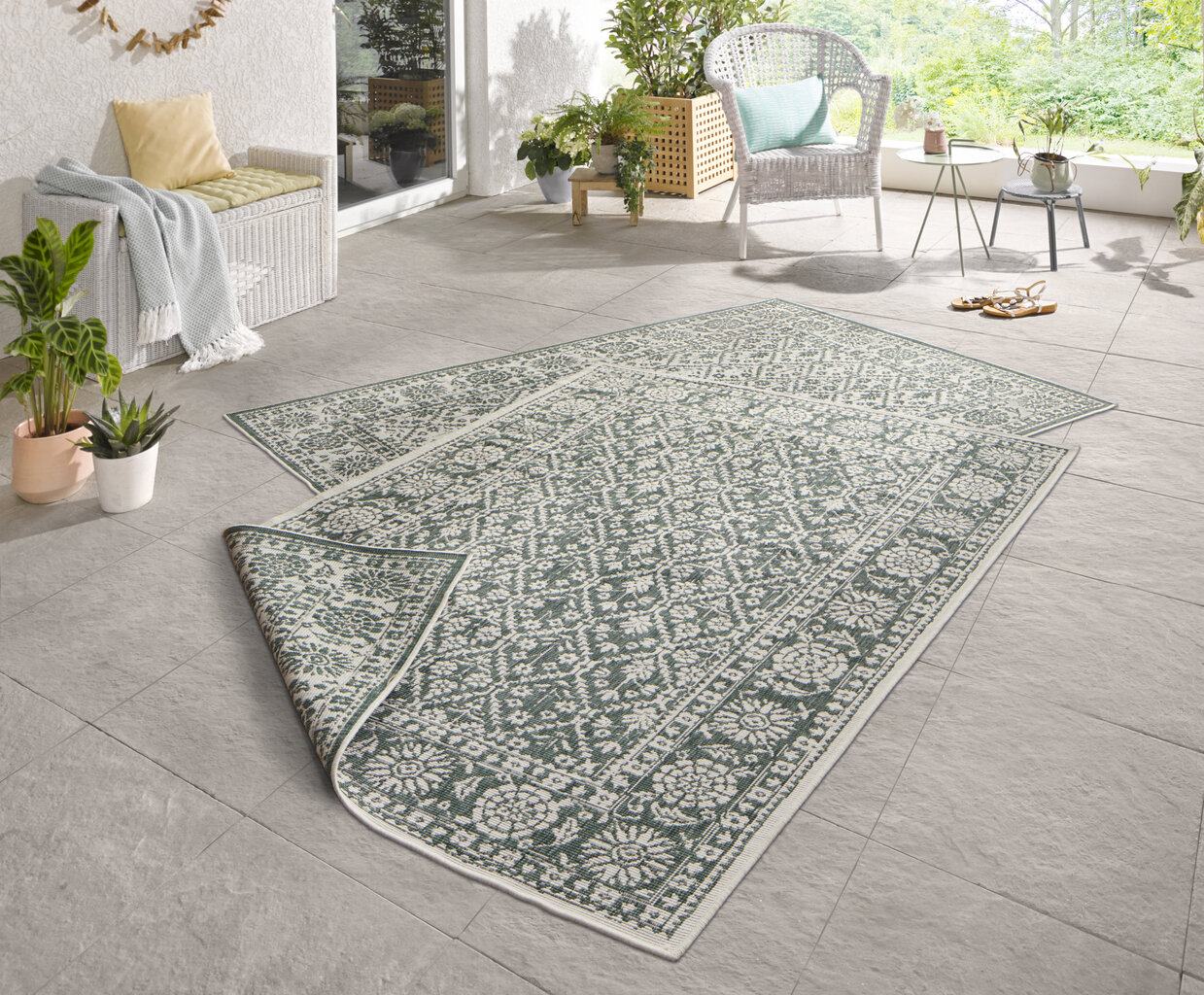 Vaip NORTHRUGS Twin Curacao Green Cream, 200x290 cm цена и информация | Vaibad | hansapost.ee