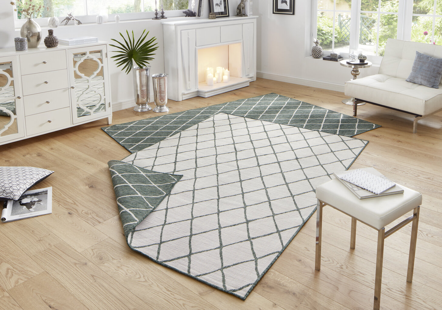 Vaip NORTHRUGS Twin Malaga Green Cream, 80x250 cm цена и информация | Vaibad | hansapost.ee