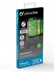 Универсальная защитная пленка для экрана смартфона 4.7-4.9 Cellularline TEMPGLASBUNI49 цена и информация | Защитные пленки для телефонов | hansapost.ee