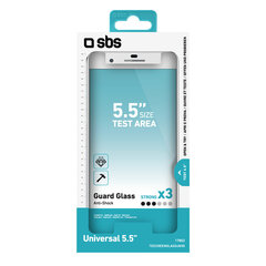 Universal Screen Glass Up to 5,5 By SBS Transparent hind ja info | Ekraani kaitseklaasid ja kaitsekiled | hansapost.ee