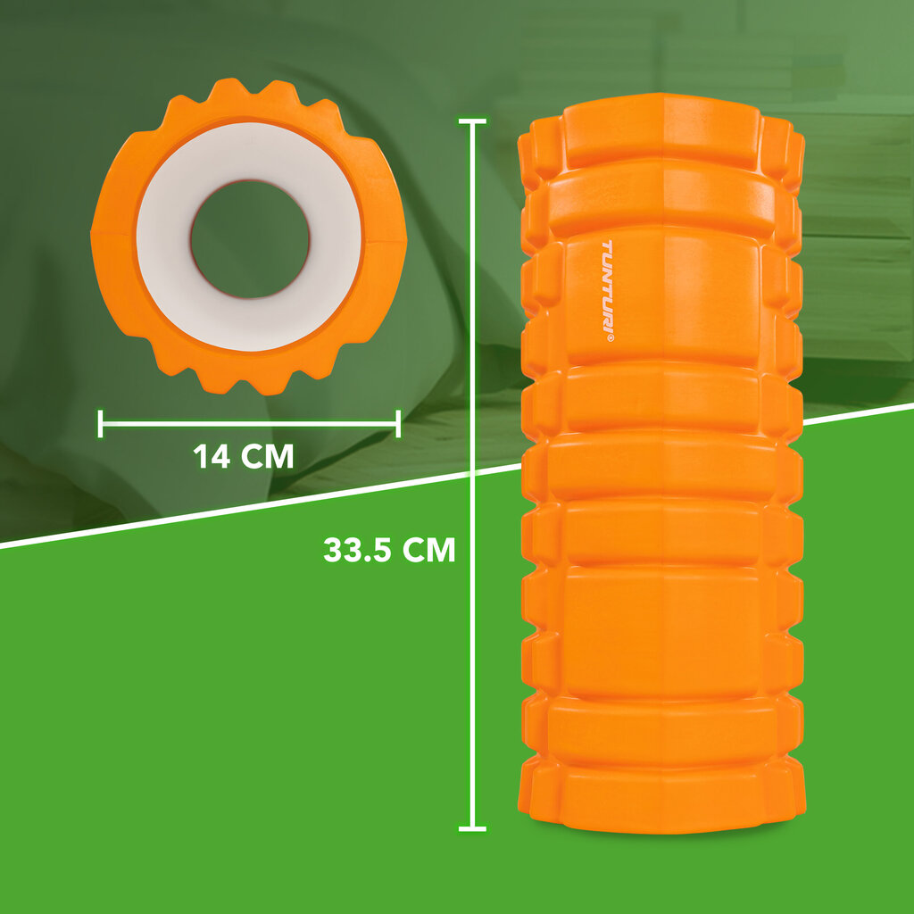 Tunturi Yoga Foam Grid Roller, 33cm, Orange