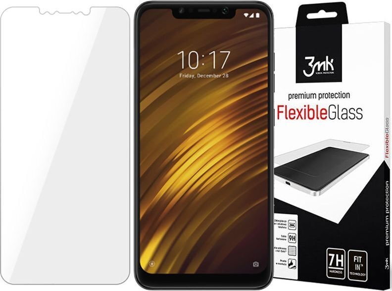 3MK FlexibleGlass Xiaomi Pocophone F1 Szkło Hybrydowe hind ja info | Ekraani kaitseklaasid ja kaitsekiled | hansapost.ee