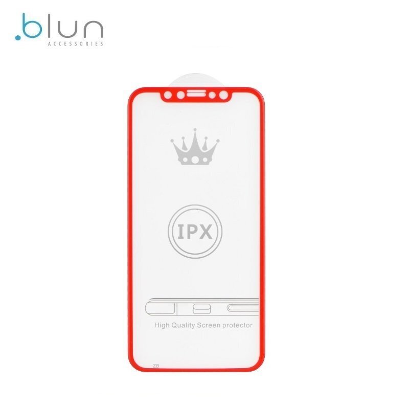 Karastatud ekraanikaitseklaas iPhone X / XS Full Face, punane цена и информация | Ekraani kaitseklaasid ja kaitsekiled | hansapost.ee