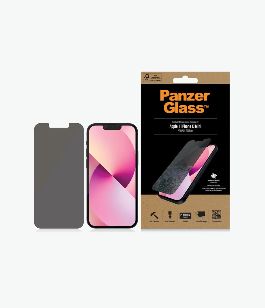 Apple iPhone 13 Mini ekraanikaitseklaas PanzerGlass™ - Privacy: P2741 цена и информация | Ekraani kaitseklaasid ja kaitsekiled | hansapost.ee