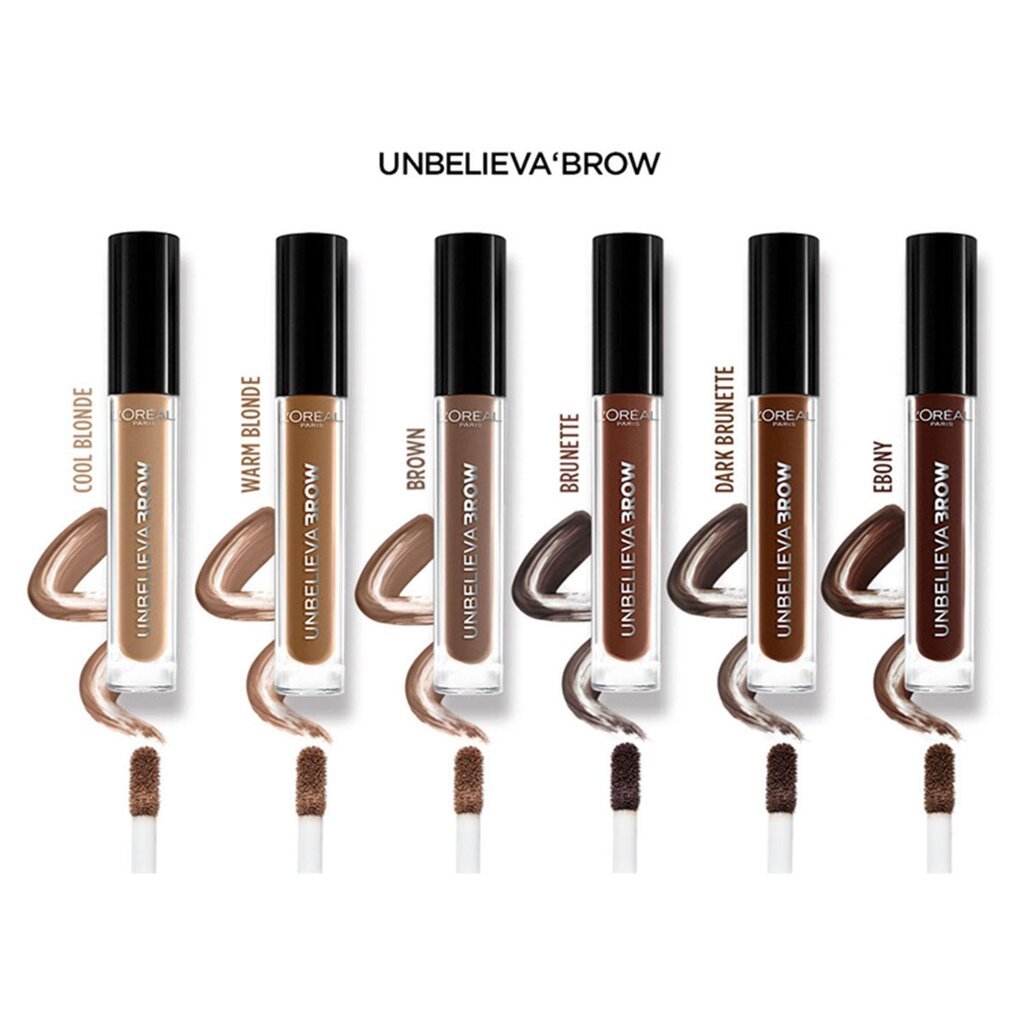 Kauapüsiv kulmugeel L'oreal Paris UnbelievaBrow 3.4 ml, 108 Dark Brunette hind ja info | Kulmupliiatsid, -puudrid ja -värvid | hansapost.ee