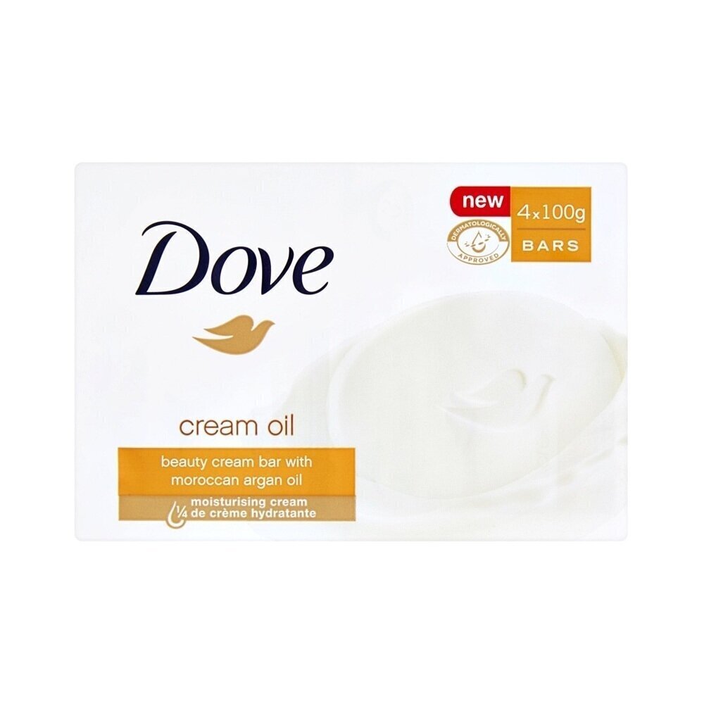 Seep Dove Cream Oil Beauty Bar With Moroccan Argan Oil 4 x 100 g цена и информация | Seebid | hansapost.ee