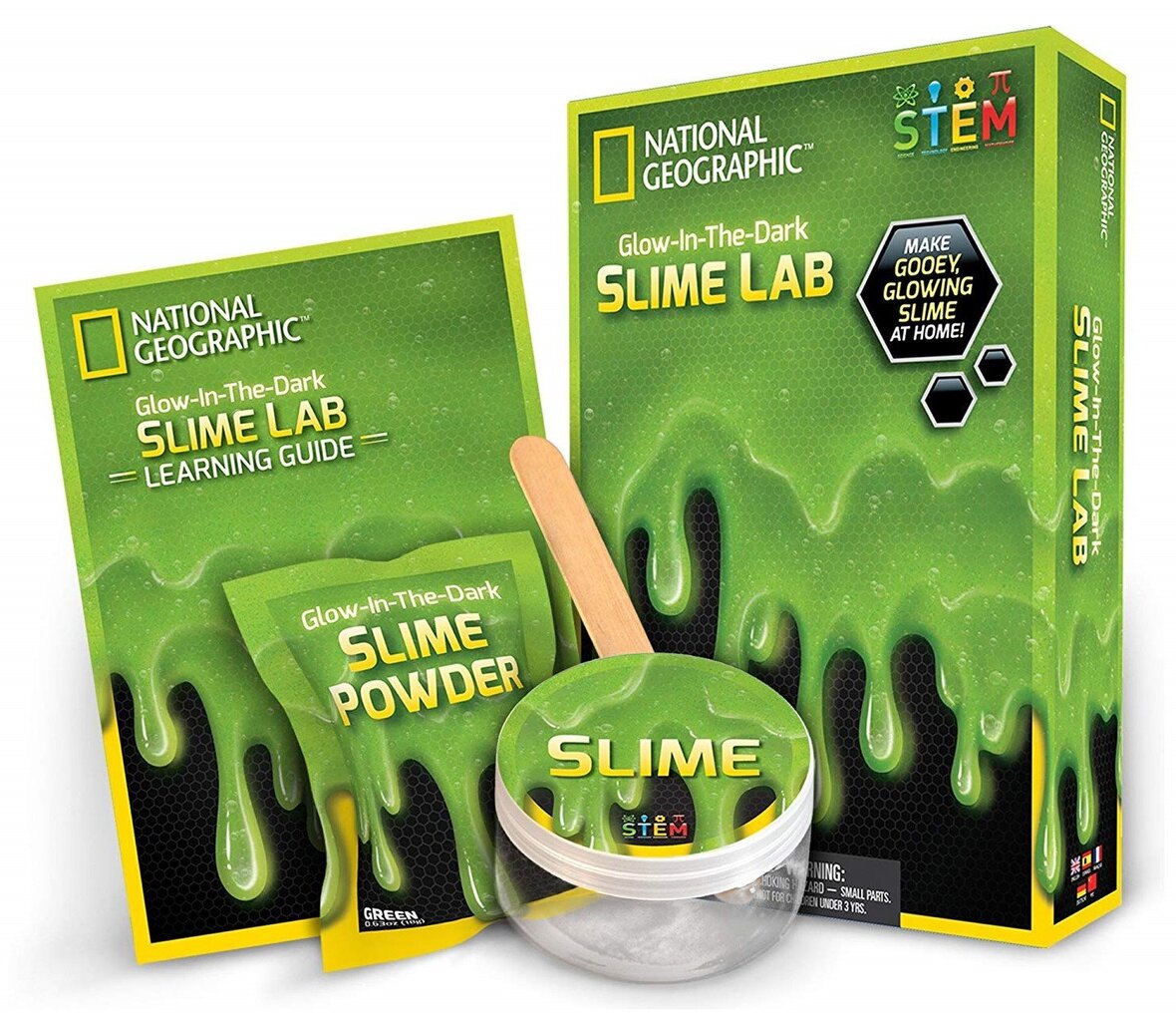 Lima komplekt National Geographic Slime, NGSLIME, roheline цена и информация | Kunstitarbed, voolimise tarvikud | hansapost.ee