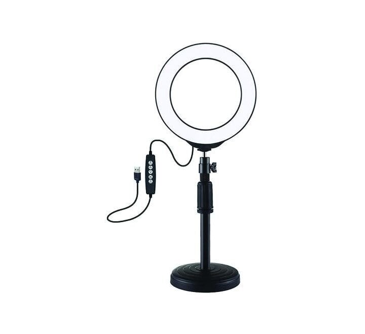 LED rõngaslamp 16cm, alusega kuni 33cm цена и информация | Fotovalgustid, ringvalgustid ja fotostuudiod | hansapost.ee