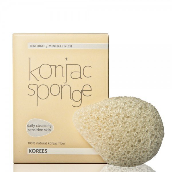 Näokäsn Korees Konjac Sponge 1 tk, valge hind ja info | Näopuhastusvahendid | hansapost.ee