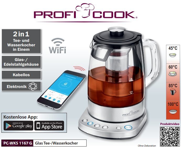 ProfiCook PCWKS1167G Wi-Fi hind ja info | Veekeetjad | hansapost.ee