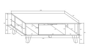 Kohvilaud Meblocross Sven, tume tamm/valge värv hind ja info | Diivanilauad | hansapost.ee