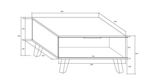 Kohvilaud Meblocross Sven 1S, tume tamm/valge värv price and information | Coffee tables | hansapost.ee