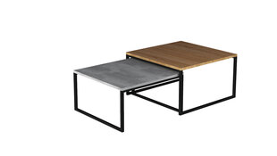Комплект из 2-х столиков NORE Nevio, коричневый / серый цена и информация | Журнальные столики | hansapost.ee