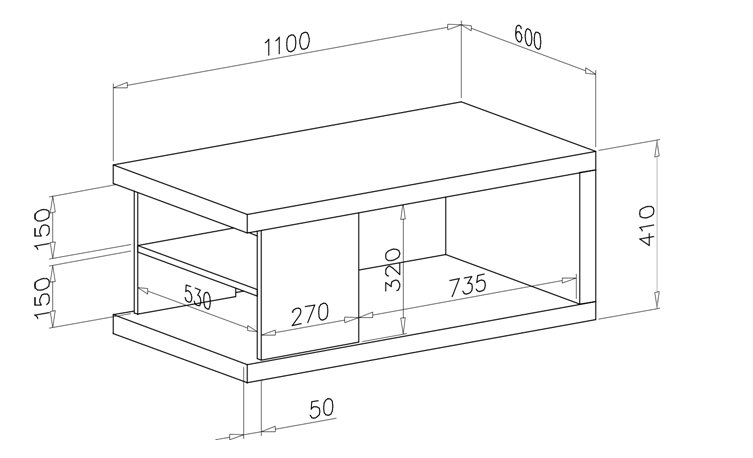 Kohvilaud ADRK Furniture Luke, valge/must hind ja info | Diivanilauad | hansapost.ee