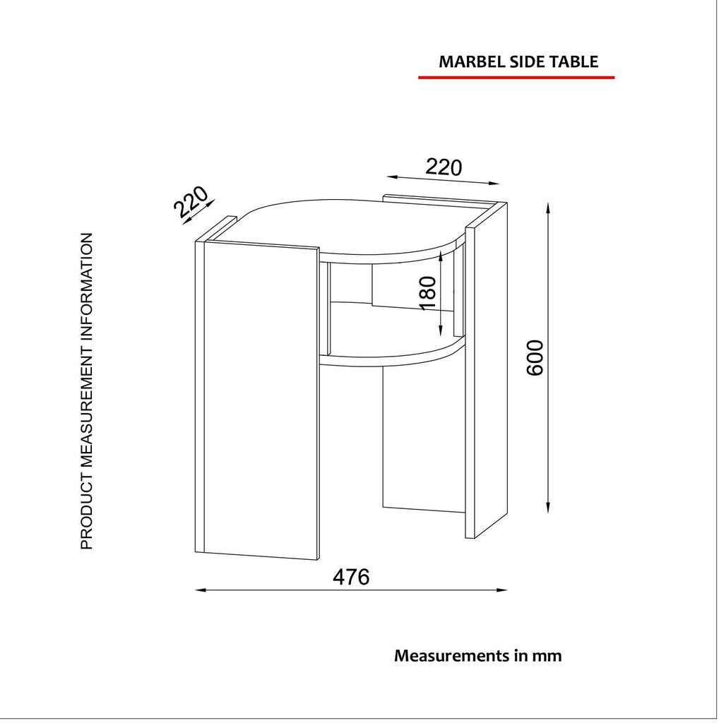 Laud Kalune Design Marbel, pruun/hall цена и информация | Diivanilauad | hansapost.ee