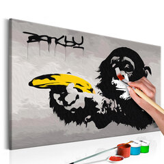 Maalimine numbrite järgi Monkey (Banksy Street Art Graffiti) 60x40 cm hind ja info | Maalimiskomplektid numbrite järgi | hansapost.ee