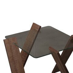 Кофейный столик Roman Min, прозрачный/темно-коричневый цена и информация | Журнальные столики | hansapost.ee