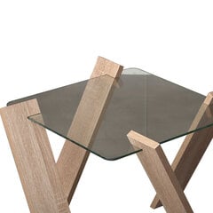 Кофейный столик Roman Mini, прозрачный/светло-коричневый цена и информация | Журнальные столики | hansapost.ee