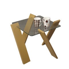 Кофейный столик Roman Mini, прозрачный/желтый цена и информация | Журнальные столики | hansapost.ee