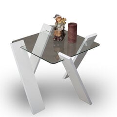 Кофейный столик Roman Mini, прозрачный/белый цена и информация | Журнальные столики | hansapost.ee