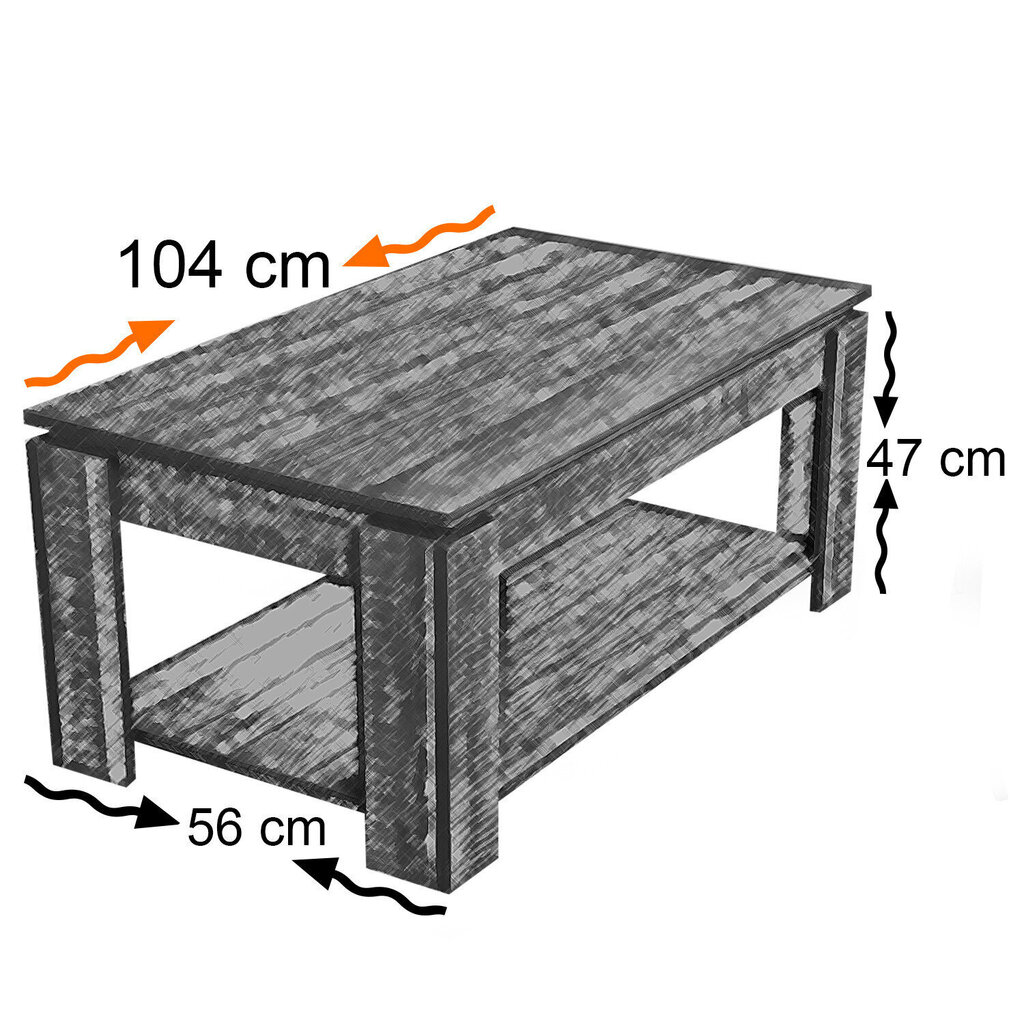 Diivanilaud Shelf, pruun цена и информация | Diivanilauad | hansapost.ee