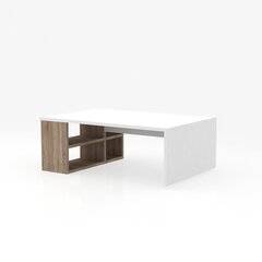 Кофейный столик Defne, белый/светло-коричневый цена и информация | Журнальные столики | hansapost.ee